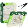 thumbnail image 1 of XYX 3in1 Rotating Stand Case for iPad Mini 7 A17 Pro 2024/iPad Mini 6 2021 8.3 inch with Hand/Shoulder Strap, Shockproof Rugged, Colorful Green, 1 of 7