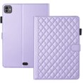 thumbnail image 1 of For iPad Pro 11 inch (2025 M5/2024 M4) Case, Rhombus Pattern Multiple Viewing Angles Stand Slim Folio Cover (Purple), 1 of 6