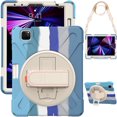 thumbnail image 1 of XYX for iPad Pro 11 inch 2022/2021/2020/2018 Tablet Case with Hand Strap, Shoulder Strap, Colourful Blue, 1 of 7