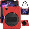 thumbnail image 1 of XYX Case for iPad Air 11 (2025)/iPad Air 11 (2024)/iPad Pro 11 inch (2022/2021/2020/2018) with 360 Degree Rotating, Hand Strap, Shoulder Strap, Red, 1 of 7