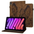 thumbnail image 1 of XYX Case for iPad mini 6th Generation 8.3 inch 2021 Release A2567 A2568 A2569, Retro Butterfly Slim Folio Stand Cover (Brown), 1 of 6