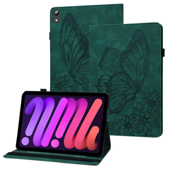 XYX Case for iPad mini 6th Generation 8.3 inch 2021 Release A2567 A2568 A2569, Retro Butterfly Slim Folio Stand Cover (Green)