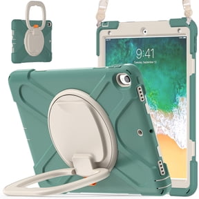 Case for iPad Air 3 10.5 Inch 2019/iPad Pro 10.5 Inch 2017, 360 Degree Rotating Hand Grip Shockproof Cover with Shoulder Strap, Emerald Green