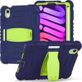 thumbnail image 1 of XYX Case for iPad Mini (A17 Pro) 7th Generation 2024 8.3 inch, Dual Layer Slim Heavy Shockproof Rugged Protective Cover Case with Kickstand (Navy Lime), 1 of 7
