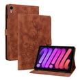 thumbnail image 1 of XYX for iPad mini 7th/ iPad mini 6th Generation 8.3 inch Case, PU Leather Slim Folio with Multi-Angle Stand - Brown Lily Flower, 1 of 7