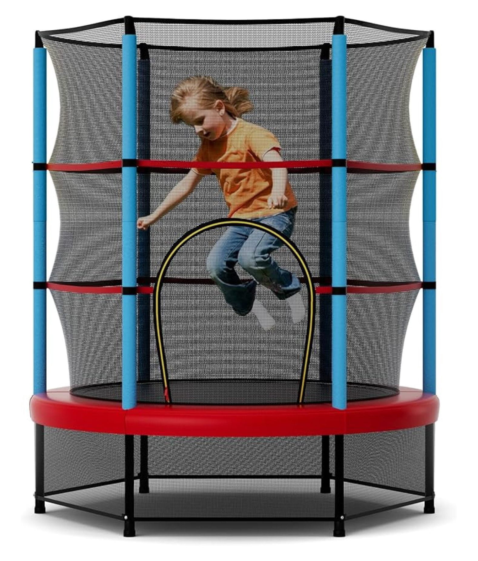 XYX Trampoline for , 55” Toddler Trampoline with All Round Enclosure Net, Safety Pad & Large Access, Indoor/Outdoor Mini Rebounder for Backyard Apartment
