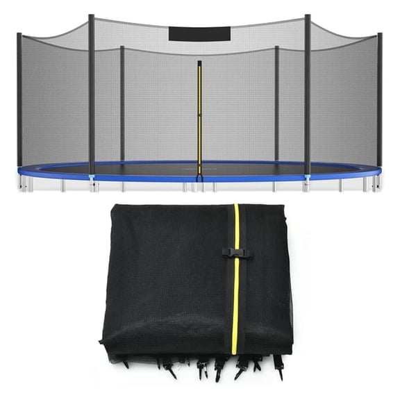 XYX Trampoline Net, Trampoline Enclosure for 8 10 12 14 15 16Ft Round Trampoline with Double-Headed Zippers & Buckles, Weather-Resistant Sun-Protective Trampoline Replacement Net