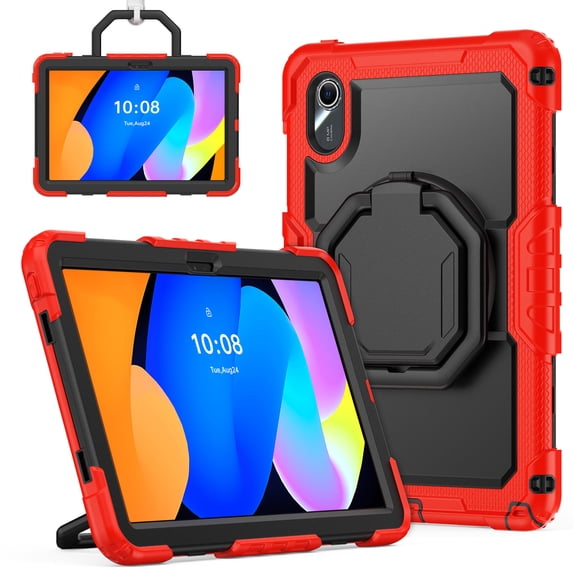 for Lenovo Tab M11/K11 LTE 2024 Case 11 inch, 360 Rotating Shockproof Cover with Stand, Handle, Shoulder Strap (TB330FU/TB330XU/TB331FC), Red
