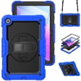 thumbnail image 1 of For Lenovo Tab TB-311XU/K10C TB-311FU Case 10.1 inch, 360 Rotating Shockproof Cover with Stand, Screen Protector, Shoulder Strap, Blue, 1 of 7