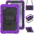 thumbnail image 1 of For Samsung Galaxy Tab A11 Case 8.7 inch, 360 Rotating Shockproof Cover with Stand, Screen Protector, Shoulder Strap (2025, SM-X133/X135), Purple, 1 of 7