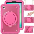 thumbnail image 1 of XYX For Samsung Galaxy Tab A9/ Tab A11 Case 8.7 inch, 360 Rotating Hand Grip, Shoulder Strap, Heavy Duty Drop Protection, Rose, 1 of 7