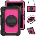 thumbnail image 1 of For Samsung Galaxy Tab S8/S7 Case 11 inch, 360 Rotating Shockproof Cover with Stand, Screen Protector, Shoulder Strap (SM-X700/SM-T870), Rose PC, 1 of 7