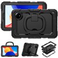 thumbnail image 1 of For Xiaomi Redmi Pad SE 8.7 inch 2024, 360 Rotating Shockproof Cover with Stand, Handle, Shoulder Strap, Black, 1 of 7