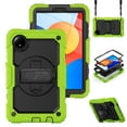 thumbnail image 1 of For Xiaomi Redmi Pad SE 8.7 inch 2024, 360 Rotating Shockproof Cover with Stand, Screen Protector, Shoulder Strap, Lime, 1 of 7