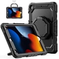 thumbnail image 1 of for iPad 9th/8th/7th Generation 10.2 inch Case, 360 Rotating Shockproof Cover with Stand, Handle, Shoulder Strap, Black, 1 of 7
