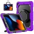thumbnail image 1 of for iPad 9th/8th/7th Generation 10.2 inch Case, 360 Rotating Shockproof Cover with Stand, Handle, Shoulder Strap, Purple, 1 of 7