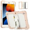 thumbnail image 1 of XYX for iPad 9th/8th/7th Generation 10.2 inch Case, 3in1 Heavy Duty Shockproof Tablet Case with Stand, Shoulder Strap, Cream Rose Gold, 1 of 7