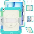 thumbnail image 1 of For iPad Air 13 inch Case (2025 M3/2024 M2), 360 Rotating Shockproof Cover with Stand, Screen Protector, Shoulder Strap, Rainbow Blue, 1 of 7
