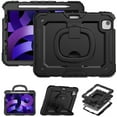 thumbnail image 1 of For iPad Air 5th/4th Generation 10.9 Inch 2022/2020 Case, 360 Rotating Shockproof Cover with Stand, Handle, Shoulder Strap, Black, 1 of 7