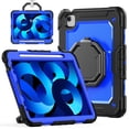 thumbnail image 1 of for iPad Air 5th/4th Generation 10.9 inch 2022/2020 Case, 360 Rotating Shockproof Cover with Stand, Handle, Shoulder Strap, Dark Blue Panel, 1 of 7
