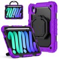 thumbnail image 1 of for iPad Mini 7th/6th Generation Case 8.3 inch 2024/2021, 360 Rotating Shockproof Cover with Stand, Handle, Shoulder Strap, Purple, 1 of 7