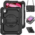 thumbnail image 1 of For iPad Mini 7th/6th Generation Case 8.3 inch 2024/2021, 360 Rotating Shockproof Cover with Stand, Screen Protector, Shoulder Strap, Black, 1 of 7
