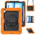 thumbnail image 1 of For iPad Pro 11 inch Case (2022/2021/2020/2018), 360 Rotating Shockproof Cover with Stand, Screen Protector, Shoulder Strap, Orange, 1 of 7