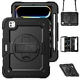 thumbnail image 1 of For iPad Pro 11 inch Case 2024 (M4), 360 Rotating Shockproof Cover with Stand, Screen Protector, Shoulder Strap, Black, 1 of 7
