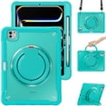 thumbnail image 1 of XYX For iPad Pro 11 inch Case (2025 M5/2024 M4), 360 Rotating Hand Grip, Shoulder Strap, Heavy Duty Drop Protection, Blue, 1 of 7