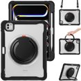 thumbnail image 1 of XYX For iPad Pro 11 inch Case (2025 M5/2024 M4), 360 Rotating Hand Grip, Shoulder Strap, Heavy Duty Drop Protection, Transparent, 1 of 7