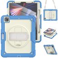 thumbnail image 1 of For iPad Pro 12.9 inch Case (2022/2021/2020/2018), 360 Rotating Shockproof Cover with Stand, Screen Protector, Shoulder Strap, Cream Navy, 1 of 7