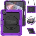 thumbnail image 1 of For iPad Pro 12.9 inch Case (2022/2021/2020/2018), 360 Rotating Shockproof Cover with Stand, Screen Protector, Shoulder Strap, Purple, 1 of 7