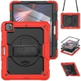 thumbnail image 1 of For iPad Pro 12.9 inch Case (2022/2021/2020/2018), 360 Rotating Shockproof Cover with Stand, Screen Protector, Shoulder Strap, Red, 1 of 7