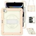 thumbnail image 1 of For iPad Pro 13 inch Case 2024 (M4), 360 Rotating Shockproof Cover with Stand, Screen Protector, Shoulder Strap, Cream Rose Gold, 1 of 7