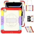thumbnail image 1 of For iPad Pro 13 inch Case 2024 (M4), 360 Rotating Shockproof Cover with Stand, Screen Protector, Shoulder Strap, Rainbow Red, 1 of 7