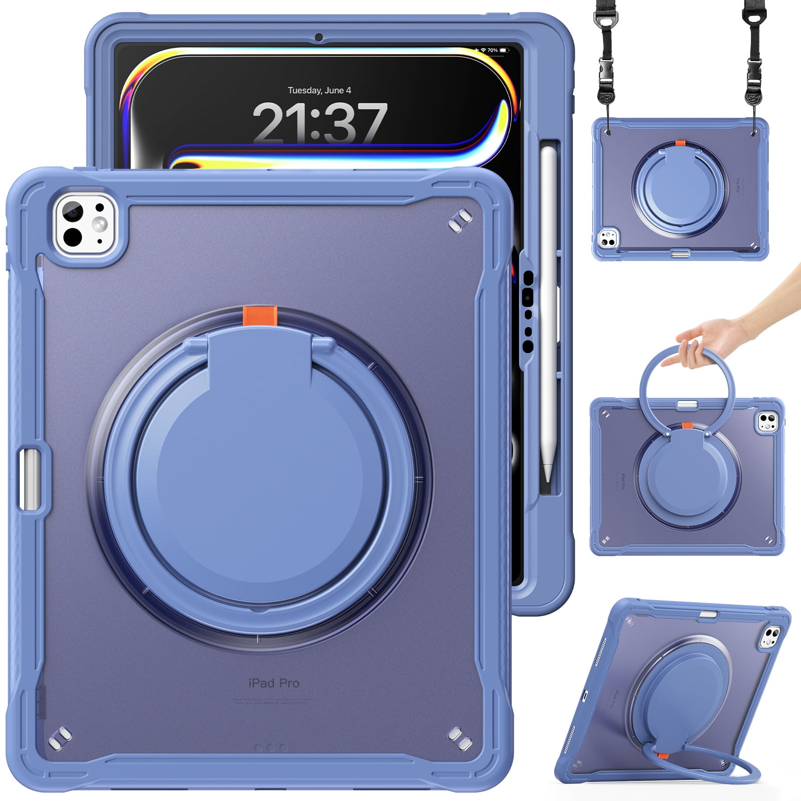 iPad Pro 13インチ 〇シャーキー XYX For iPad Pro 13 inch Case (2025 M5/2024 M4), 360 Rotating Hand