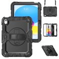 thumbnail image 1 of XYX For iPad (A16)11th /10th Generation 11/10.9 inch 2025/2022 Case, 360 Rotating Shockproof Cover with Stand, Screen Protector, Shoulder Strap, Black Camouflage, 1 of 7