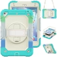 thumbnail image 1 of For iPad Mini 5th/4th Generation Case 7.9 inch 2019/2015, 360 Rotating Shockproof Cover with Stand, Screen Protector, Shoulder Strap, Rainbow Blue, 1 of 7