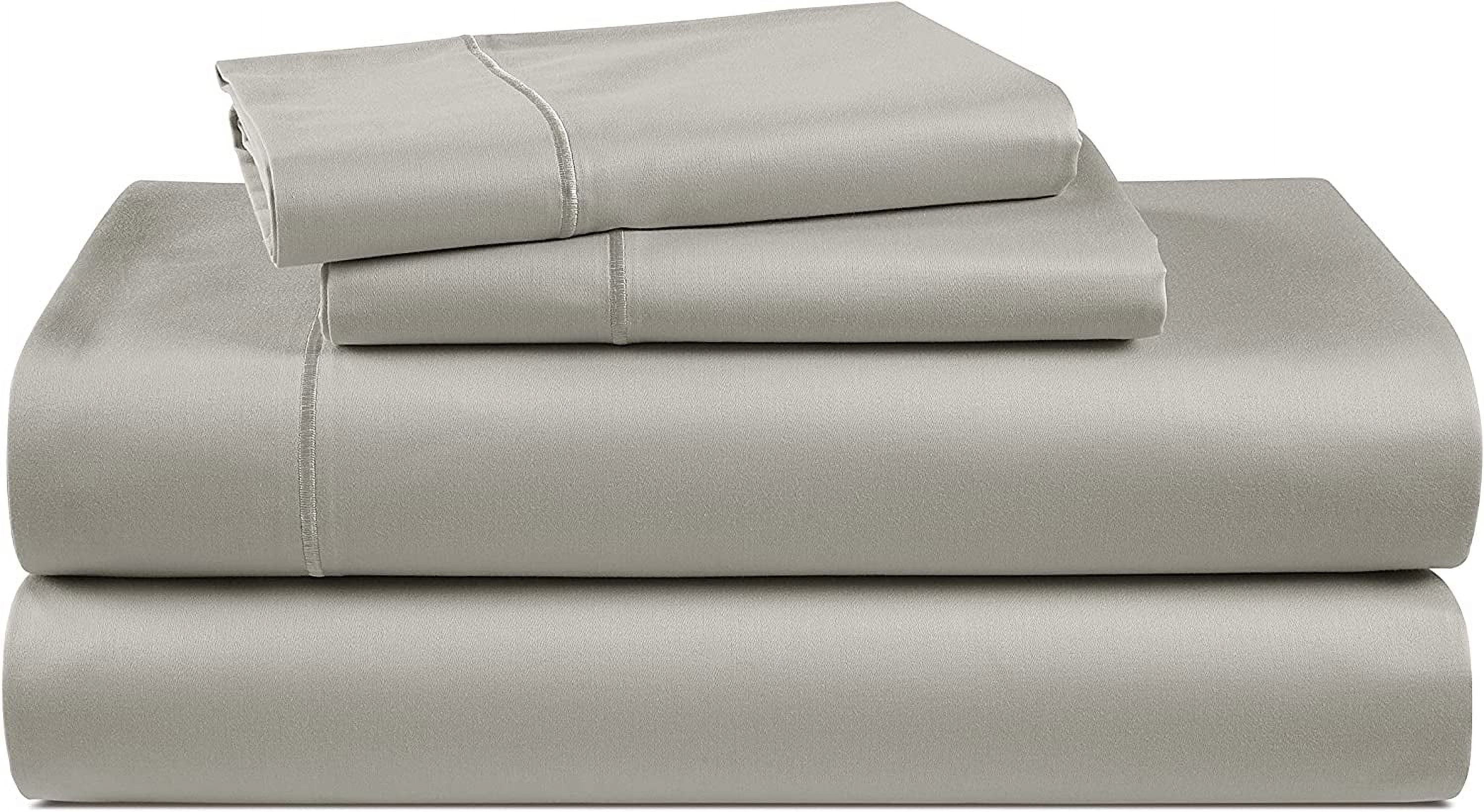 XYZ 100% Egyptian Cotton King Sheets – Sustainably Produced, Luxury Hotel-Quality Thick King Bed Sheets, Naturally Temperature Regulating, Machine Washable Cotton Sheets – Silver