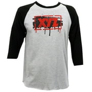 XYZ Clothing Mens Stencil Raglan T-Shirt Gray L