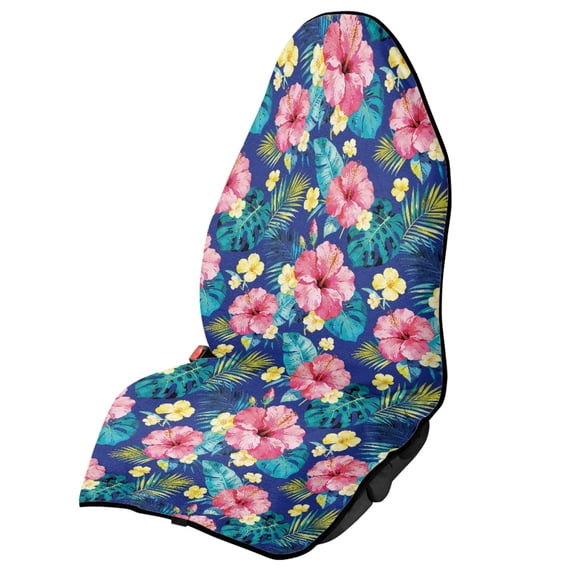 XYZCANDO 1pcs Terry Cloth Car Seat Covers Waterproof Fashion, Compatible with Front Seats Van Seat Covers & Liner Waterproof Sweating Car Seat Cover(Floral Print)
