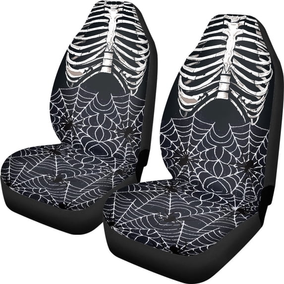 XYZCANDO 2 Pack Car Seat Covers Set for car Front Seats Car Front Seat Covers Interior Decor Waterproof, Sedan Van Auto Car Front Seat Cover Set, Spider Web