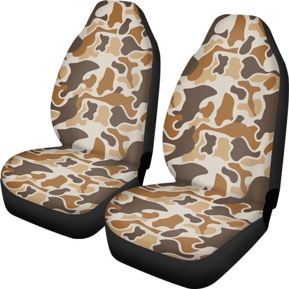 XYZCANDO 2 Pack Car Seat Covers for Interior Car Front Seat Covers Elastic Fit Washable, Truck Van SUV Car Front Seat Cover Set, Desert Camo