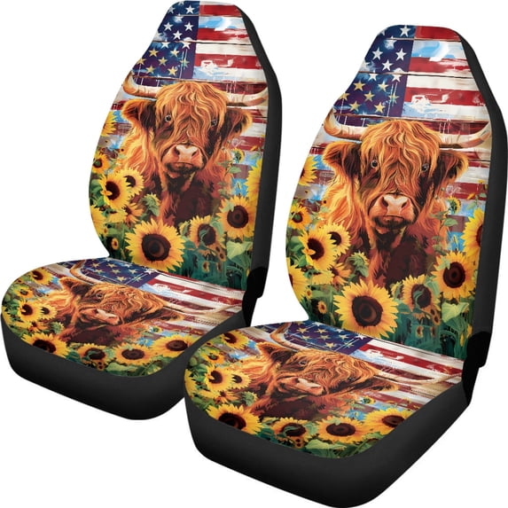 XYZCANDO 2 Piece Car Accessories for car Front Seats Car Seat Cover Set Breathable Washable, Truck Vehicle Sedan Car Seat Covers, Sunflowers