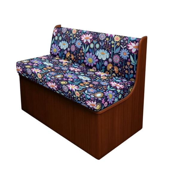 XYZCANDO 2-Piece Stretch Floral RV Dinette Sofa Cover - Washable Scratch-Resistant Camper Furniture Protector, All Seasons Use