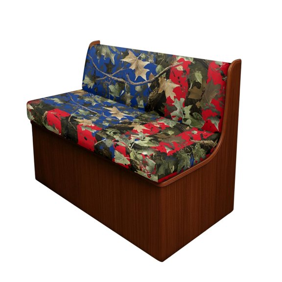 XYZCANDO 2-Piece Stretch RV Dinette Booth Seat Covers - Camouflage Leaf Print, Washable Camper Furniture Protector for Travel Trailers
