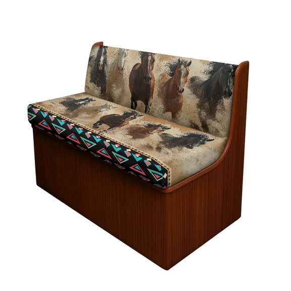 XYZCANDO 2-Piece Wild Horse Print RV Dinette Booth Seat Covers - Stretch Washable Camper Furniture Protector