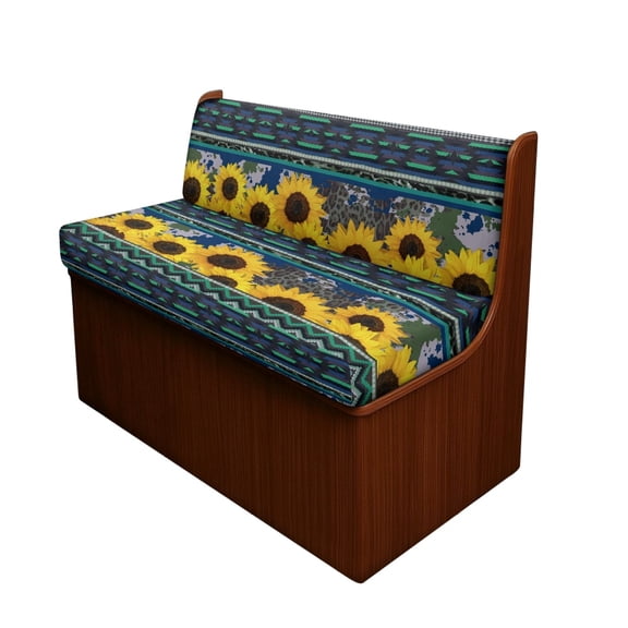 XYZCANDO 2 Pieces Camper Cushion Cover Stretch Washable, Compatible with RV Loveseat Camper Cushion Covers(Sunflower Pattern)