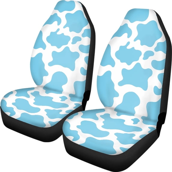 XYZCANDO 2 pcs Car Accessories for Car Interior Car Front Seat Cover Set Breathable Durable, SUV Van Sedan Car Seat Covers, Cow Print