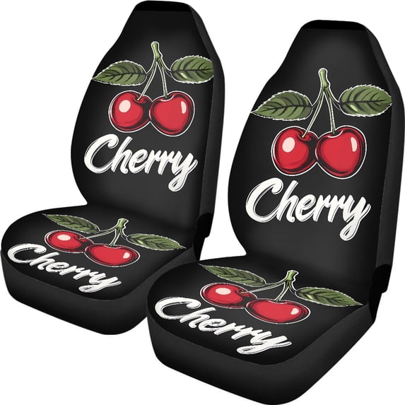 XYZCANDO 2pc Car Seat Covers for Front Seat Car Front Seat Covers Anti-Slip Breathable, SUV Auto Vehicle Auto Seat Covers, Cherry Pattern